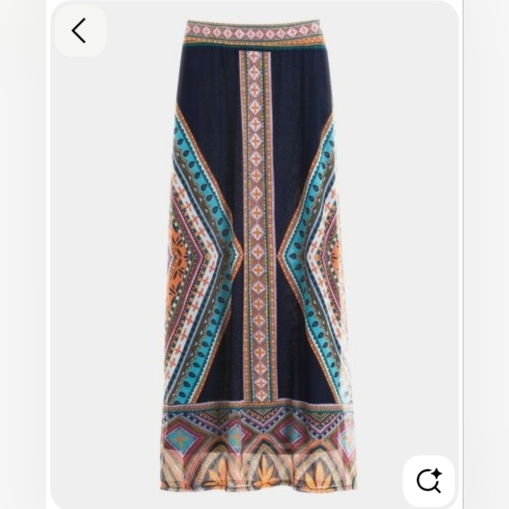 Chico’s Earthy Ladies Navy Womens Bottom Skirt Dress Geometric Boho 3 (XL)